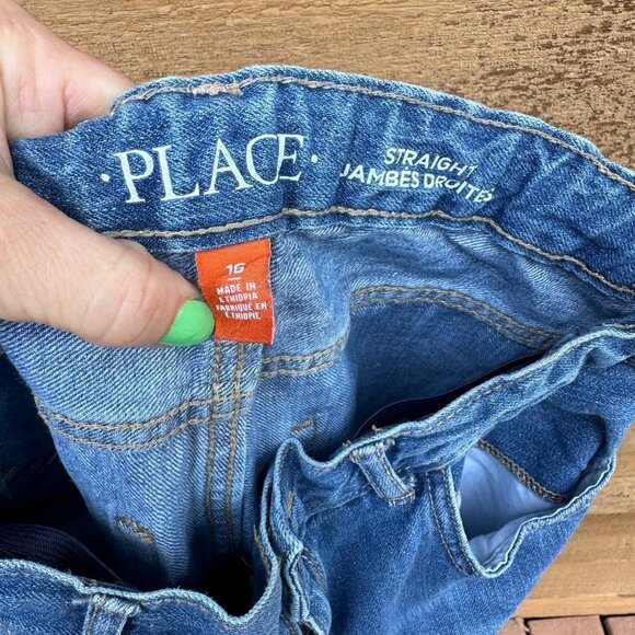 Children’s Place Boys Straight Blue Adjustable Waist Jeans Size 16 - Picture 7 of 14
